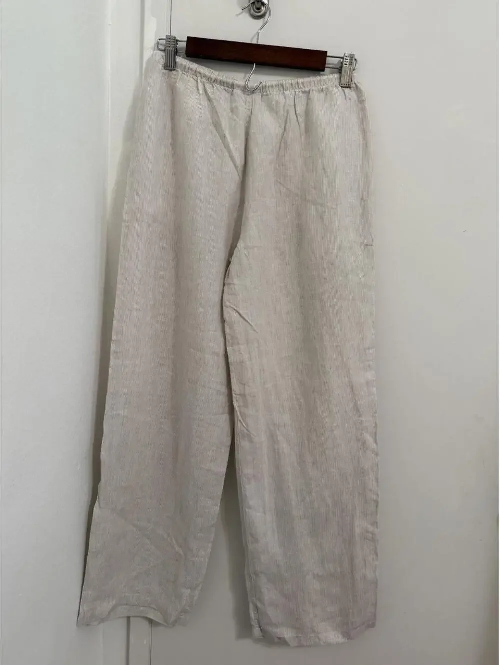 Aritzia TNA Charleston Linen Pants | Stripe Natural Ecru | Size S
